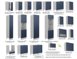 Impact Furniture Kitchen Cabinets Set Complete Cupboards 7 Units With Glass Display 240Cm Diy Package Flat Packed Nora - thumbnail 9