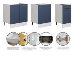 Impact Furniture Kitchen Cabinets Set Complete Cupboards 7 Units With Glass Display 240Cm Diy Package Flat Packed Nora - thumbnail 6