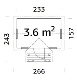 Palmako Jennie 3.6M² Playhouse  - 2.3M X 1.6M - 16mm Wall Logs - thumbnail 3