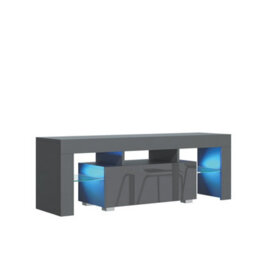 Creative Furniture Floe Tv Unit 130Cm - Dark Grey With Gloss Doors - thumbnail 8