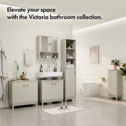 Stone Freestanding Under Sink Bathroom Storage Cabinet - thumbnail 3