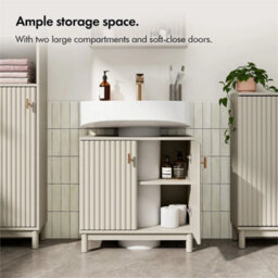 Stone Freestanding Under Sink Bathroom Storage Cabinet - thumbnail 2