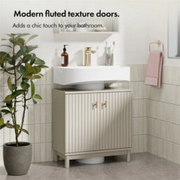 Stone Freestanding Under Sink Bathroom Storage Cabinet - thumbnail 6