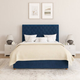 Aspire Taylor Ottoman Bed Frame, Plush Velvet Navy, Superking - thumbnail 2