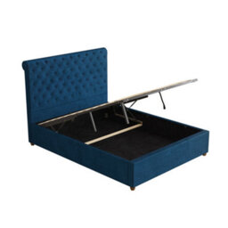 Aspire Taylor Ottoman Bed Frame, Plush Velvet Navy, Superking - thumbnail 7
