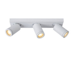 Lucide Taylor Modern Ceiling Spotlight Bar Bathroom - Led Dim To Warm - Gu10 - 3X5W 2200K/3000K - Ip44 - White - thumbnail 1