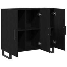 Vidaxl Sideboard Black Oak 90 X 34 X 80 Cm Engineered Wood - thumbnail 5
