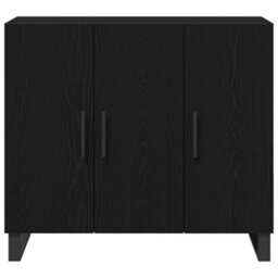 Vidaxl Sideboard Black Oak 90 X 34 X 80 Cm Engineered Wood - thumbnail 6