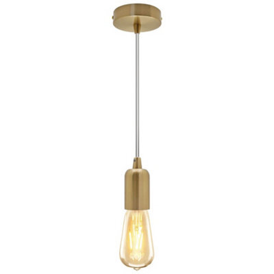 Long Life Lamps Company Ceiling Rose Pendant E27 Fitting Brass Flex Hanging Lamp Holder Kit K428 - image 1