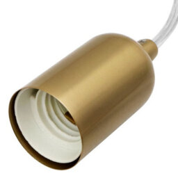Long Life Lamps Company Ceiling Rose Pendant E27 Fitting Brass Flex Hanging Lamp Holder Kit K428 - thumbnail 6