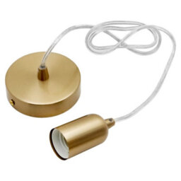 Long Life Lamps Company Ceiling Rose Pendant E27 Fitting Brass Flex Hanging Lamp Holder Kit K428 - thumbnail 5