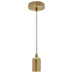 Long Life Lamps Company Ceiling Rose Pendant E27 Fitting Brass Flex Hanging Lamp Holder Kit K428 - thumbnail 4