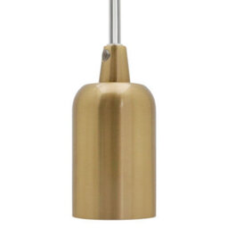 Long Life Lamps Company Ceiling Rose Pendant E27 Fitting Brass Flex Hanging Lamp Holder Kit K428 - thumbnail 3