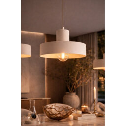Luminosa Lighting Luminosa Velyo Dome Pendant Ceiling Light Beige 1X E27 - thumbnail 4