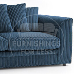Furnishings For Less UK Luxor Marine Blue Jumbo Cord Large 5 Seater Corner Sofa Long Left Hand Facing - thumbnail 2