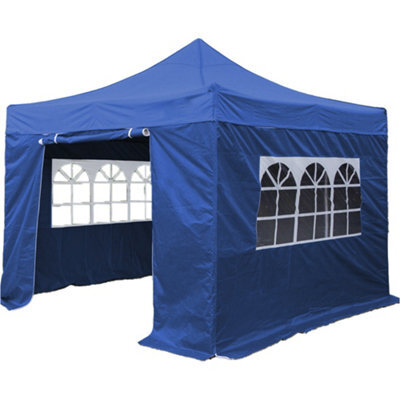 Loops Large 3X4.5M Pop-Up Gazebo With Waterproof Side Walls - Blue Outdoor Pavilion Tent - image 1