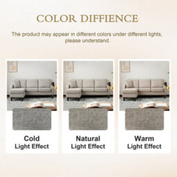 Matteo Modular L-Shape 3-Seater Corner Sofa With Reversible Chaise, Compact Cotton-Linen & Plastic Legs - Ideal For Uk Living - thumbnail 6