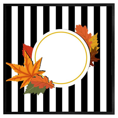"Andrew Lee Blach Stripes, Autumn Leaves (Picutre Frame) / 20X20"" / Oak" - image 1