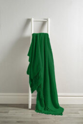 Lisbon Pure Cotton Honeycomb Throw In Emerald Green, 178 X 254Cm