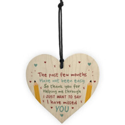 Red Ocean Thank You Teacher Back To School Gift Wooden Heart Sign Novelty Quarantine Gifts - thumbnail 5