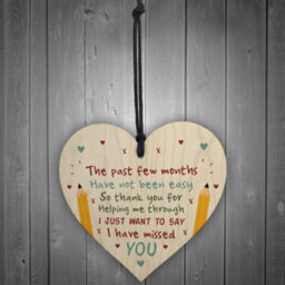 Red Ocean Thank You Teacher Back To School Gift Wooden Heart Sign Novelty Quarantine Gifts - thumbnail 2