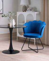 Beliani Armchair Lovelock Velvet Navy Blue - thumbnail 2