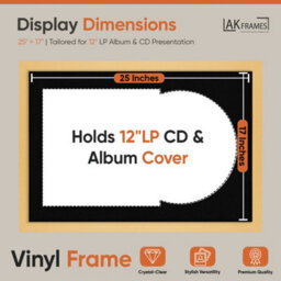 "AK Frames 25X17"" Matte Yellow Modern Vinyl Record Frame With Black Mount For 12 Inch Lp Cover & Disc - Overlapped Design" - thumbnail 2