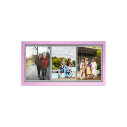 AK Frames 16X8 White Sleek Multi Photo Frame With Mid Grey Mount - Holds 3 Apertures (3X) 7X5 Photos - thumbnail 1