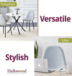 Hallowood Furniture Cullompton Light Grey Fabric Dining Chair With Black Legs X 2 - thumbnail 7