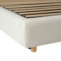 Abrihome Luxury Bouclé Ottoman Bed With Curved Headboard, Round 135X190Cm Frame - thumbnail 9