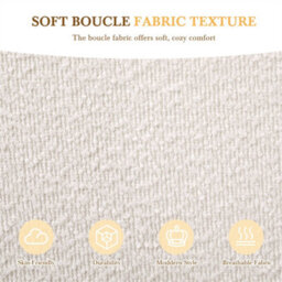 Abrihome Luxury Bouclé Ottoman Bed With Curved Headboard, Round 135X190Cm Frame - thumbnail 3
