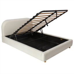 Abrihome Luxury Bouclé Ottoman Bed With Curved Headboard, Round 135X190Cm Frame - thumbnail 6