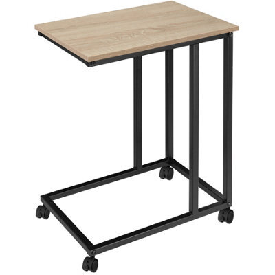 Tectake Bedside Table Luton - Industrial Style, With Swivel Castors, 48 X 35 X 70 Cm - Industrial Wood Light, Oak Sonoma - image 1