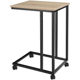 Tectake Bedside Table Luton - Industrial Style, With Swivel Castors, 48 X 35 X 70 Cm - Industrial Wood Light, Oak Sonoma - thumbnail 2