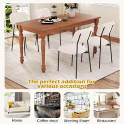 Gainoom Modern Dining Chair Set Of 4 Linen Fabric Upholstered Kitchen Chairs W/ Sturdy Metal Legs - thumbnail 9