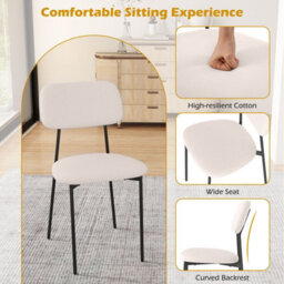 Gainoom Modern Dining Chair Set Of 4 Linen Fabric Upholstered Kitchen Chairs W/ Sturdy Metal Legs - thumbnail 8