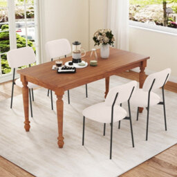 Gainoom Modern Dining Chair Set Of 4 Linen Fabric Upholstered Kitchen Chairs W/ Sturdy Metal Legs - thumbnail 3