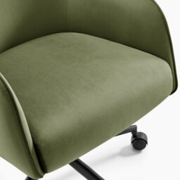 Furniturebox Uk Vivienne Olive Green Velvet Swivel Office Chair - thumbnail 7