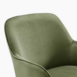 Furniturebox Uk Vivienne Olive Green Velvet Swivel Office Chair - thumbnail 6