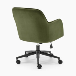 Furniturebox Uk Vivienne Olive Green Velvet Swivel Office Chair - thumbnail 5