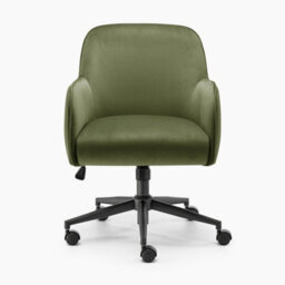 Furniturebox Uk Vivienne Olive Green Velvet Swivel Office Chair - thumbnail 4