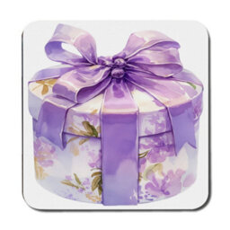 Benjamin Tate Design Purple Floral Placemat And Coaster Set With Wood Bottom Designer Artwork Limited Edition - thumbnail 3