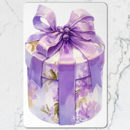 Benjamin Tate Design Purple Floral Placemat And Coaster Set With Wood Bottom Designer Artwork Limited Edition - thumbnail 2