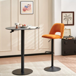 Sonara Adjustable Upholstered Velvet Bar Stools With Gas-Lift, Swivel And Footrest - thumbnail 2