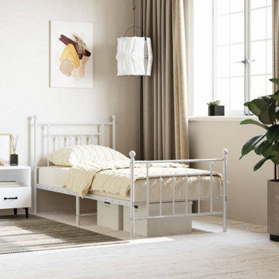 Berkfield Metal Bed Frame With Headboard And Footboard White 90X190 Cm - image 1