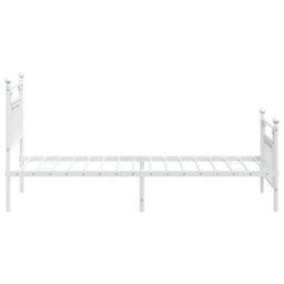 Berkfield Metal Bed Frame With Headboard And Footboard White 90X190 Cm - thumbnail 7