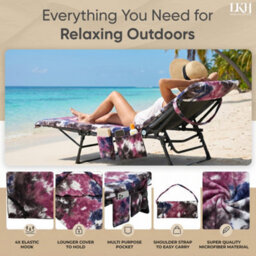 LKH Home Collection Sun Lounger Towels With Pockets & Shoulder Strap Towels Microfiber Beach Quick Dry Cover For Sun Lounger 210 X 75 Cm - thumbnail 3
