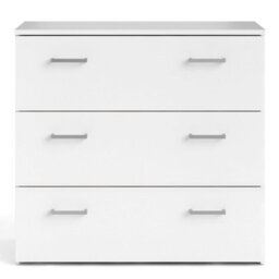 Wyld Haus Munich White Wooden 3-Drawer Chest - Compact Gloss Finish, 741W X 359D X 699H mm - thumbnail 4