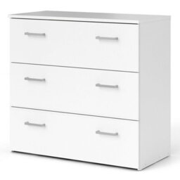 Wyld Haus Munich White Wooden 3-Drawer Chest - Compact Gloss Finish, 741W X 359D X 699H mm - thumbnail 5