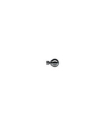 Unknown 28mm Fixed Length Metal Eyelet Curtain Pole Set In Polished Graphite - Met Ball Finial, 150Cm - thumbnail 2